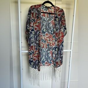 Fever Printed Shrug/Shawl with Tassels